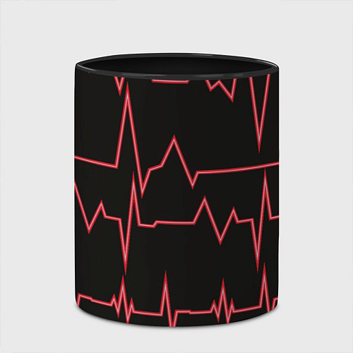 Кружка цветная Мой пульс / 3D-Белый + черный – фото 2