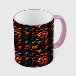 Кружка 3D Black orange texture, цвет: 3D-розовый кант