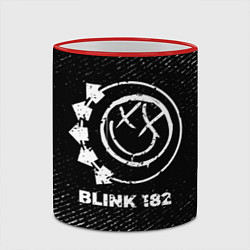 Кружка 3D Blink 182 с потертостями на темном фоне, цвет: 3D-красный кант — фото 2