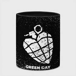 Кружка 3D Green Day с потертостями на темном фоне, цвет: 3D-белый + черный — фото 2