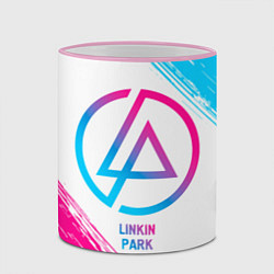 Кружка 3D Linkin Park neon gradient style, цвет: 3D-розовый кант — фото 2