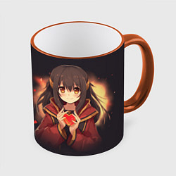 Кружка 3D Heart Megumin, цвет: 3D-оранжевый кант