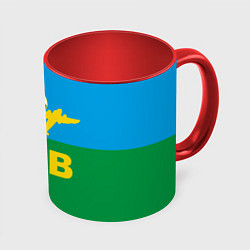 Кружка 3D ВДВ - символика, цвет: 3D-белый + красный