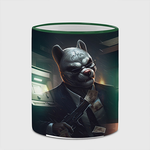 Кружка цветная Payday 2 dog mask / 3D-Зеленый кант – фото 2