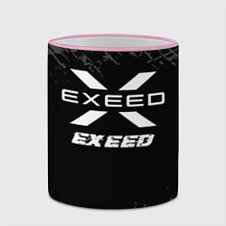 Кружка 3D Exeed speed на темном фоне со следами шин, цвет: 3D-розовый кант — фото 2