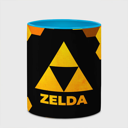Кружка цветная Zelda - gold gradient / 3D-Белый + небесно-голубой – фото 2