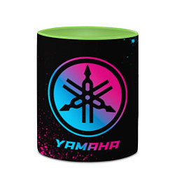 Кружка 3D Yamaha - neon gradient, цвет: 3D-белый + светло-зеленый — фото 2