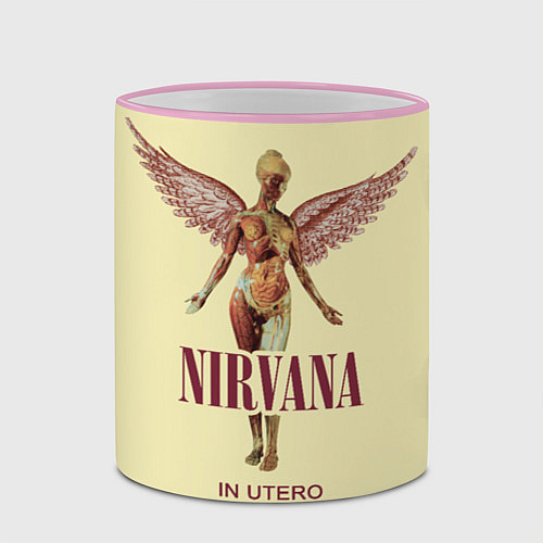 Кружка цветная Nirvana - In utero / 3D-Розовый кант – фото 2