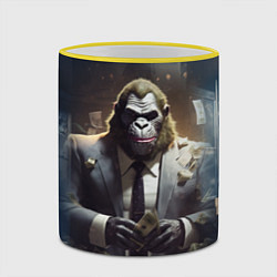 Кружка 3D Gorilla Payday 3, цвет: 3D-желтый кант — фото 2
