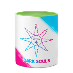 Кружка 3D Dark Souls neon gradient style, цвет: 3D-белый + светло-зеленый — фото 2