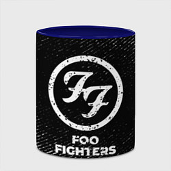 Кружка 3D Foo Fighters с потертостями на темном фоне, цвет: 3D-белый + синий — фото 2