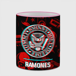 Кружка 3D Ramones rock glitch, цвет: 3D-розовый кант — фото 2