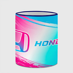 Кружка 3D Honda neon gradient style: надпись и символ, цвет: 3D-синий кант — фото 2