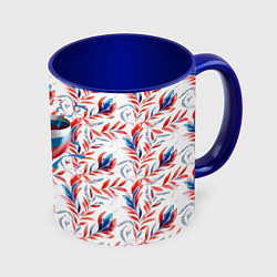 Кружка 3D Сердце Россия, цвет: 3D-белый + синий