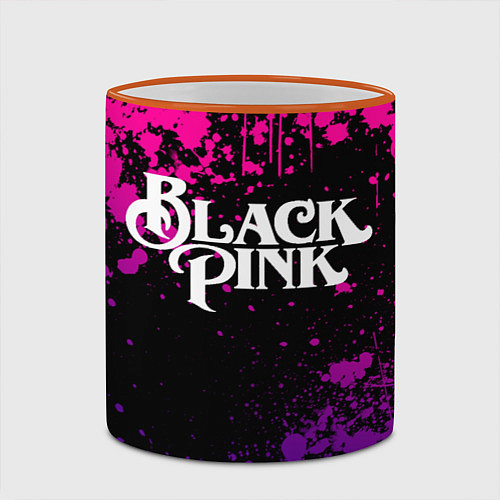 Кружка цветная Blackpink - neon / 3D-Оранжевый кант – фото 2
