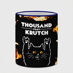 Кружка 3D Thousand Foot Krutch рок кот и огонь, цвет: 3D-синий кант — фото 2