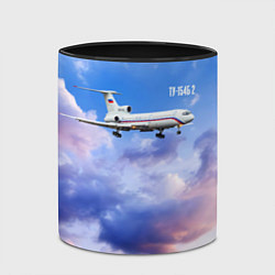 Кружка 3D Ту-154 Розовый закат, цвет: 3D-белый + черный — фото 2