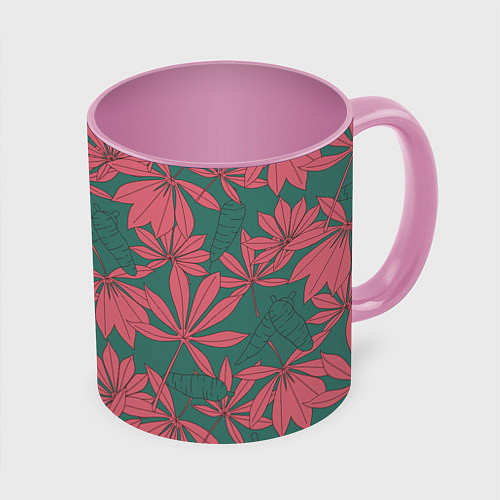 Кружка цветная Pink nature / 3D-Белый + розовый – фото 1