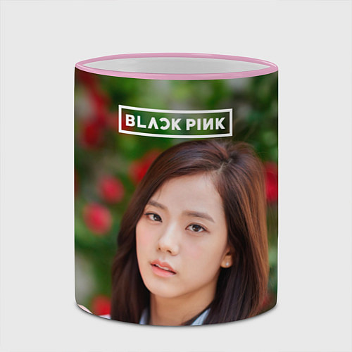 Кружка цветная Blackpink Jisoo / 3D-Розовый кант – фото 2