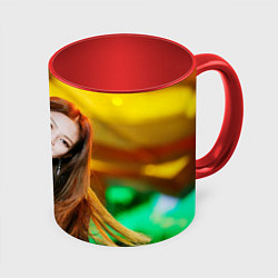 Кружка 3D Blackpink Jennie Kim, цвет: 3D-белый + красный