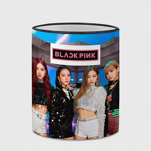 Кружка цветная Kpop Blackpink / 3D-Черный кант – фото 2