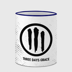 Кружка 3D Three Days Grace glitch на светлом фоне, цвет: 3D-синий кант — фото 2