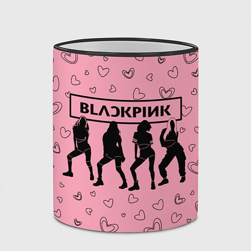 Кружка цветная Blackpink силуэт / 3D-Черный кант – фото 2