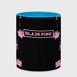 Кружка 3D Blackpink - flowers, цвет: 3D-белый + небесно-голубой — фото 2