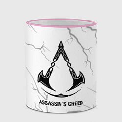 Кружка 3D Assassins Creed glitch на светлом фоне, цвет: 3D-розовый кант — фото 2