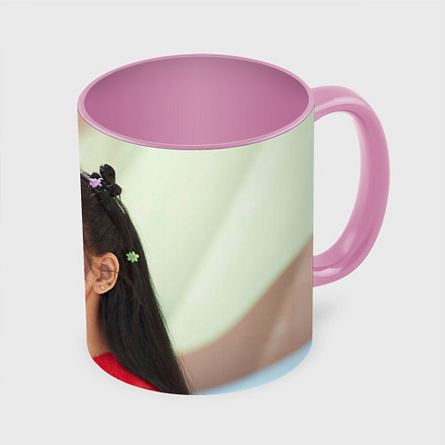 Кружка цветная Blackpink Lisa / 3D-Белый + розовый – фото 1