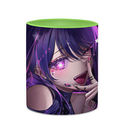 Кружка 3D Oshi no ko - ай хошино, цвет: 3D-белый + светло-зеленый — фото 2