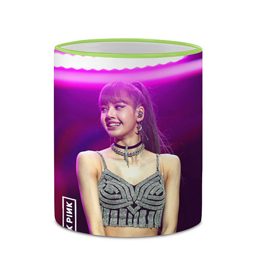 Кружка цветная Blackpink Lisa awarded / 3D-Светло-зеленый кант – фото 2