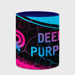 Кружка 3D Deep Purple - neon gradient: надпись и символ, цвет: 3D-белый + синий — фото 2