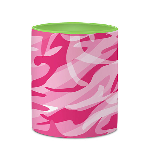 Кружка цветная Камуфляж в розовом / 3D-Белый + светло-зеленый – фото 2
