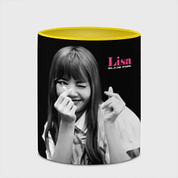 Кружка 3D Blackpink Lisa Sign of love, цвет: 3D-белый + желтый — фото 2