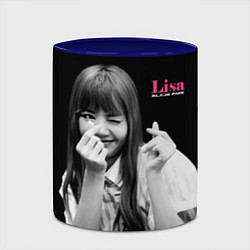 Кружка 3D Blackpink Lisa Sign of love, цвет: 3D-белый + синий — фото 2