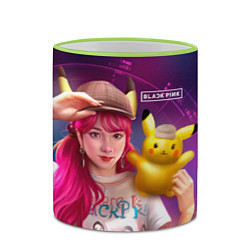 Кружка 3D Jisoo and Pikachu, цвет: 3D-светло-зеленый кант — фото 2