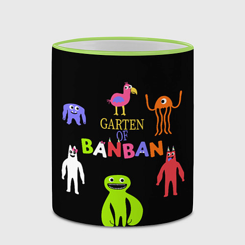 Кружка цветная Детский сад Банбана персонажи / 3D-Светло-зеленый кант – фото 2