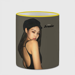 Кружка 3D Blackpink Jennie in cap, цвет: 3D-желтый кант — фото 2