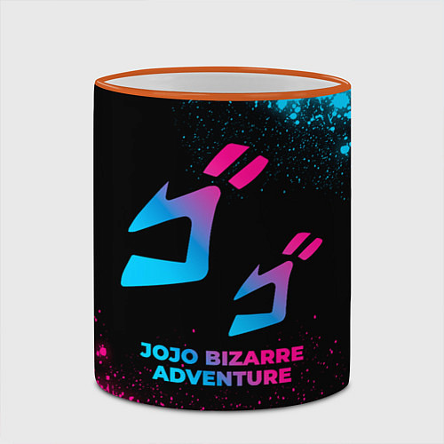 Кружка цветная JoJo Bizarre Adventure - neon gradient / 3D-Оранжевый кант – фото 2