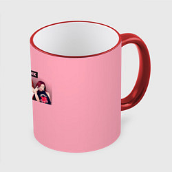 Кружка 3D Черно-розовый градиент Black Pink, цвет: 3D-красный кант