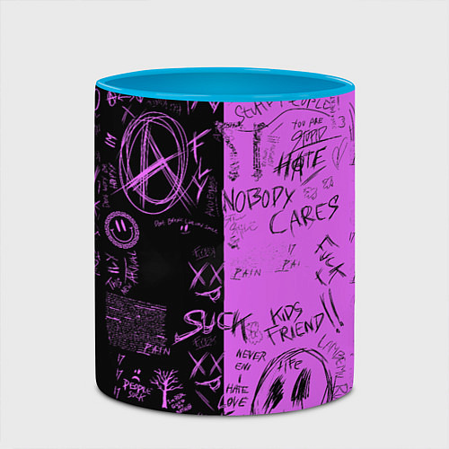 Кружка цветная Dead inside purple black / 3D-Белый + небесно-голубой – фото 2