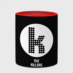 Кружка 3D The Killers glitch на темном фоне, цвет: 3D-белый + красный — фото 2