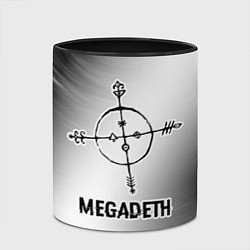 Кружка 3D Megadeth glitch на светлом фоне, цвет: 3D-белый + черный — фото 2