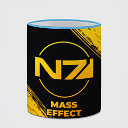 Кружка 3D Mass Effect - gold gradient, цвет: 3D-небесно-голубой кант — фото 2