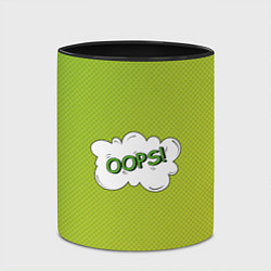 Кружка 3D Oops на градиенте зеленом, цвет: 3D-белый + черный — фото 2