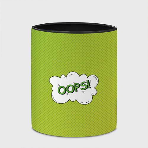 Кружка цветная Oops на градиенте зеленом / 3D-Белый + черный – фото 2