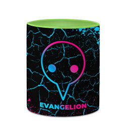 Кружка 3D Evangelion - neon gradient, цвет: 3D-белый + светло-зеленый — фото 2