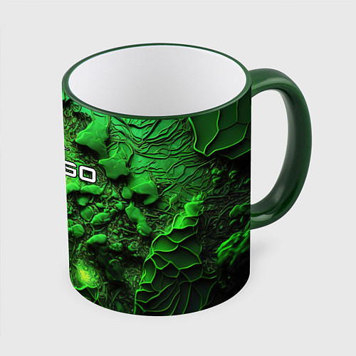 Кружка цветная CS GO green abstract / 3D-Зеленый кант – фото 1