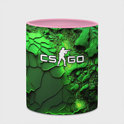 Кружка 3D CS GO green abstract, цвет: 3D-белый + розовый — фото 2